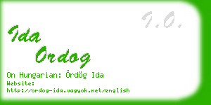 ida ordog business card
